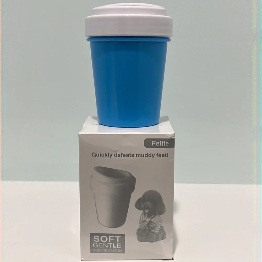 Petite Dog Muddy Paw Cleaner w/ Silicone Bristles. Muddy paws in-Clean paws out.